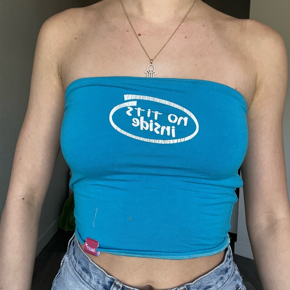 O'Mighty Blue Fitted Crop Top